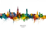 Bruges Belgium Skyline Poster och Canvastavla