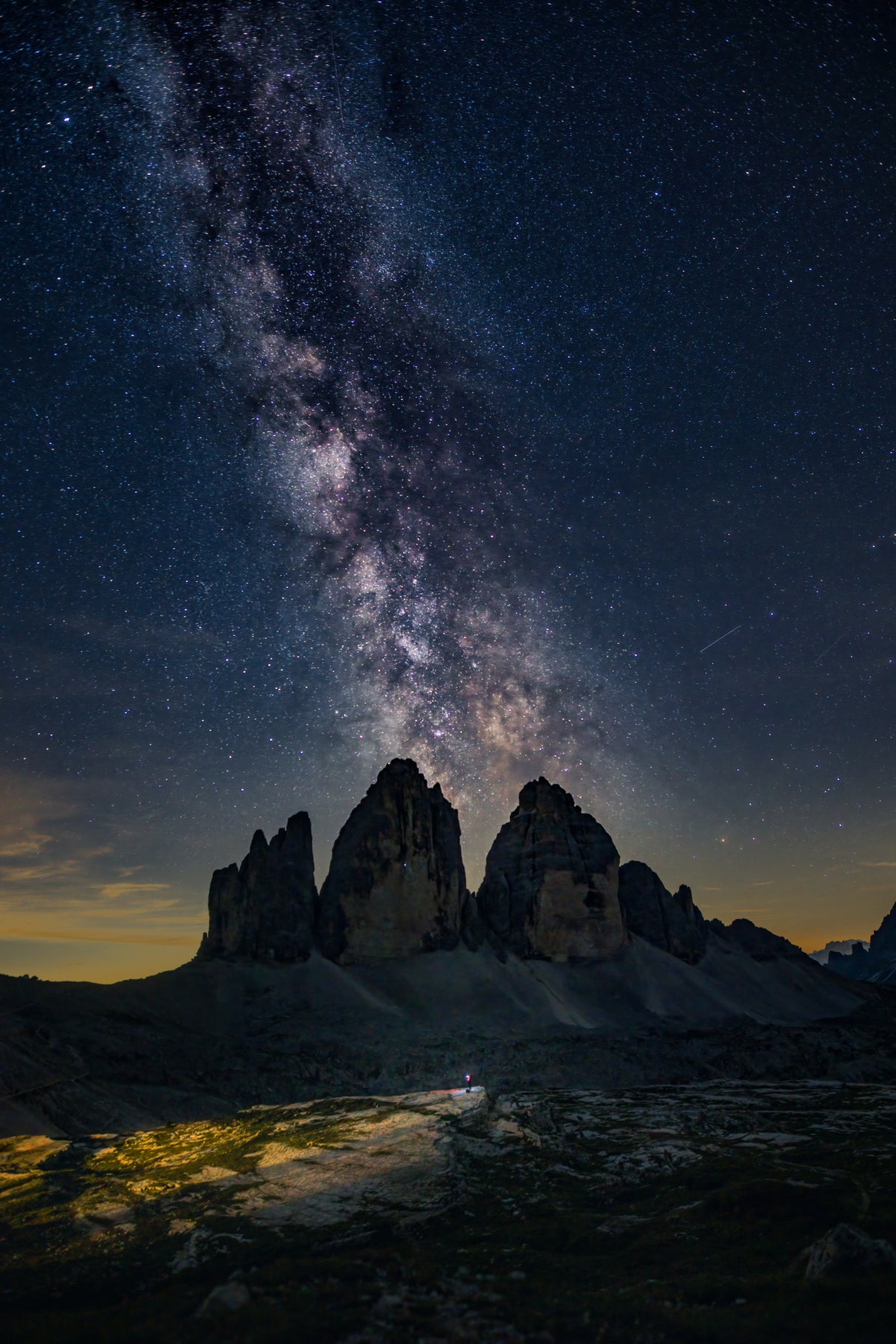 Galactic Dance Over Tre Cime Peaks Poster och Canvastavla
