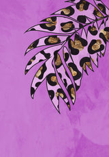 Pink leopard print palm leaf Poster och Canvastavla