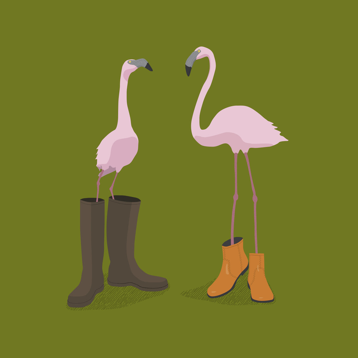 Fashion Flamingos Poster och Canvastavla