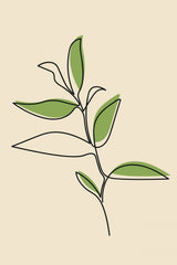 Abstract One Line Leaf Drawing I Poster och Canvastavla