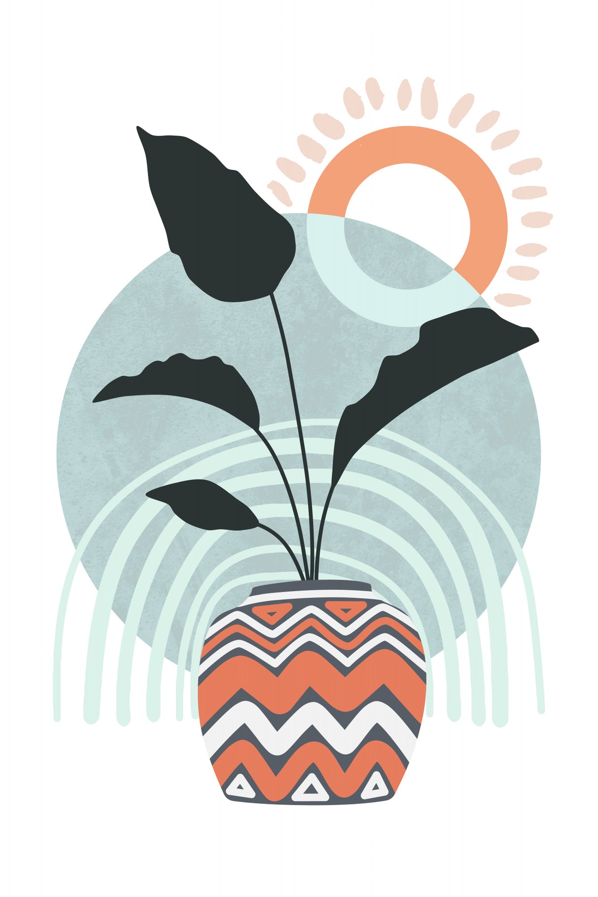 Tropical Villa Color and Shapes 05 Poster och Canvastavla