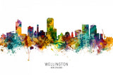 Wellington New Zealand Skyline Poster och Canvastavla