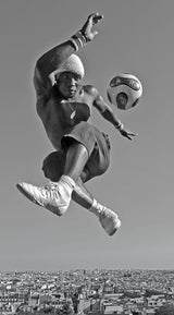 Aerial dance with a soccer ball Poster och Canvastavla