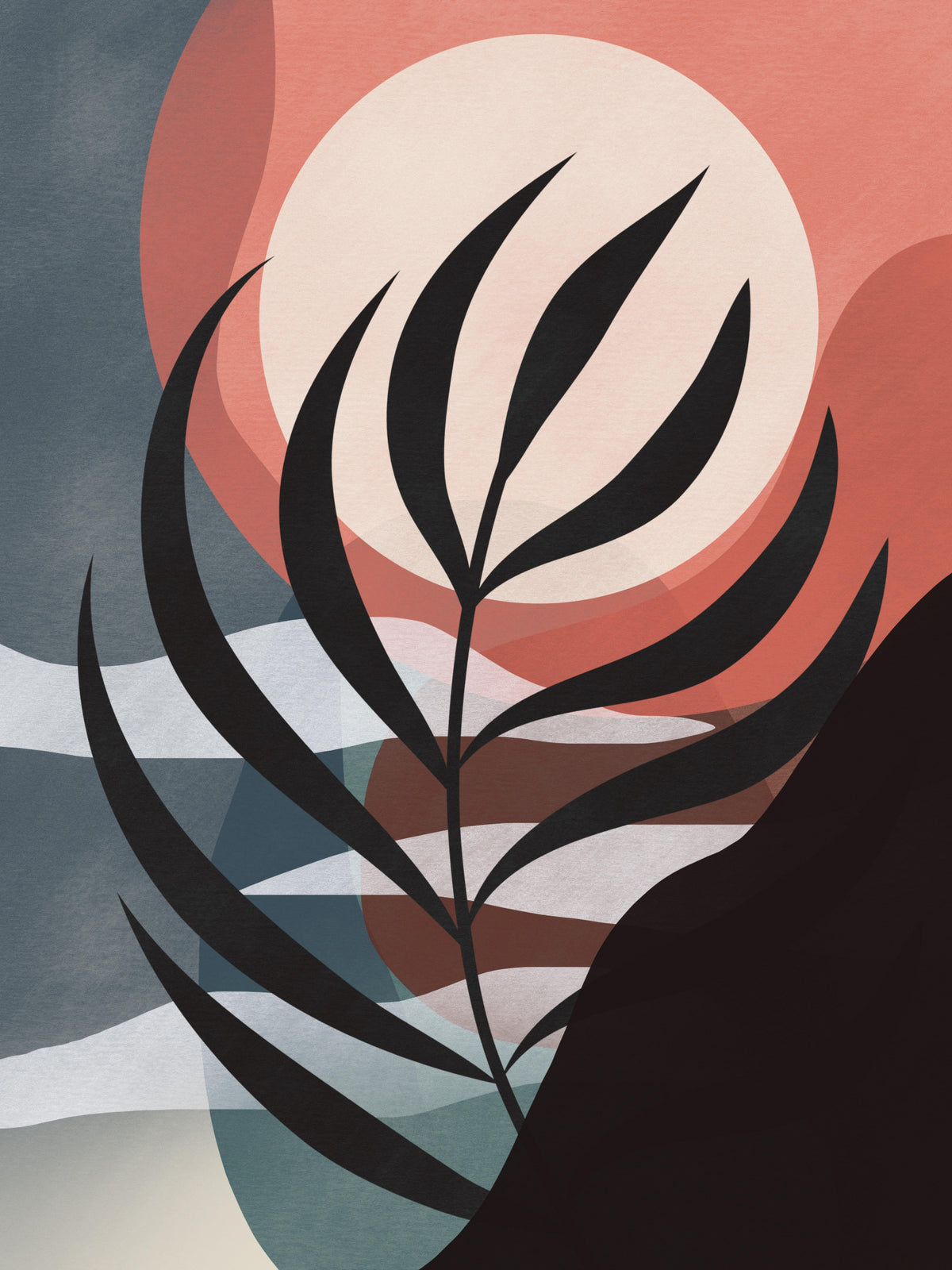 Palm Leaf Silhouette Poster och Canvastavla