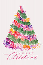 Floral watercolor merry Christmas tree Poster och Canvastavla