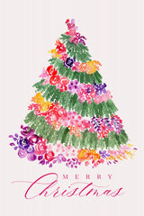 Floral watercolor merry Christmas tree Poster och Canvastavla