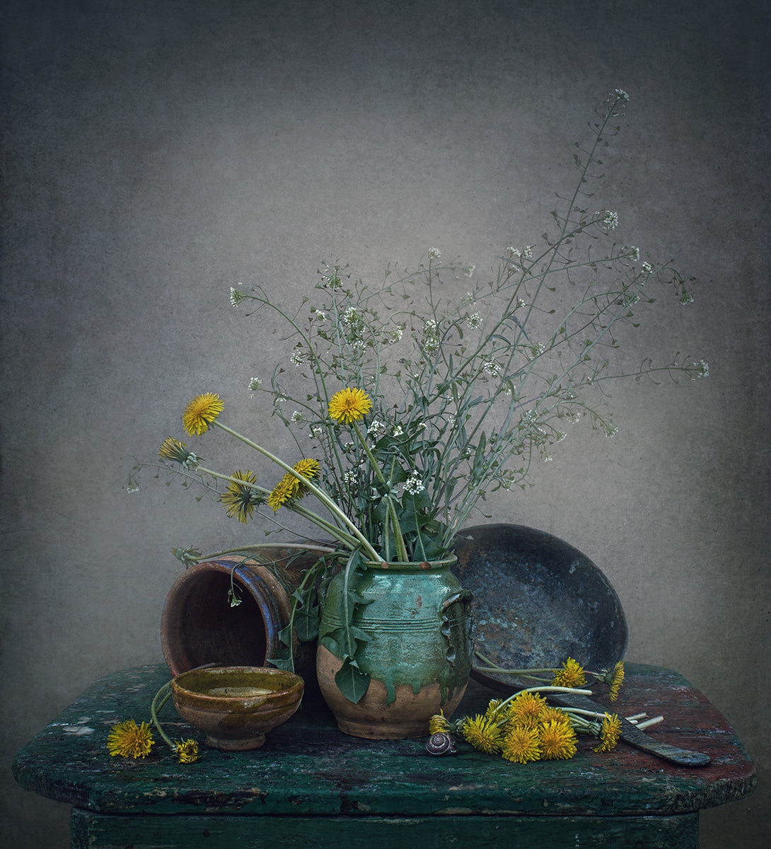 Still life with dandelions Poster och Canvastavla