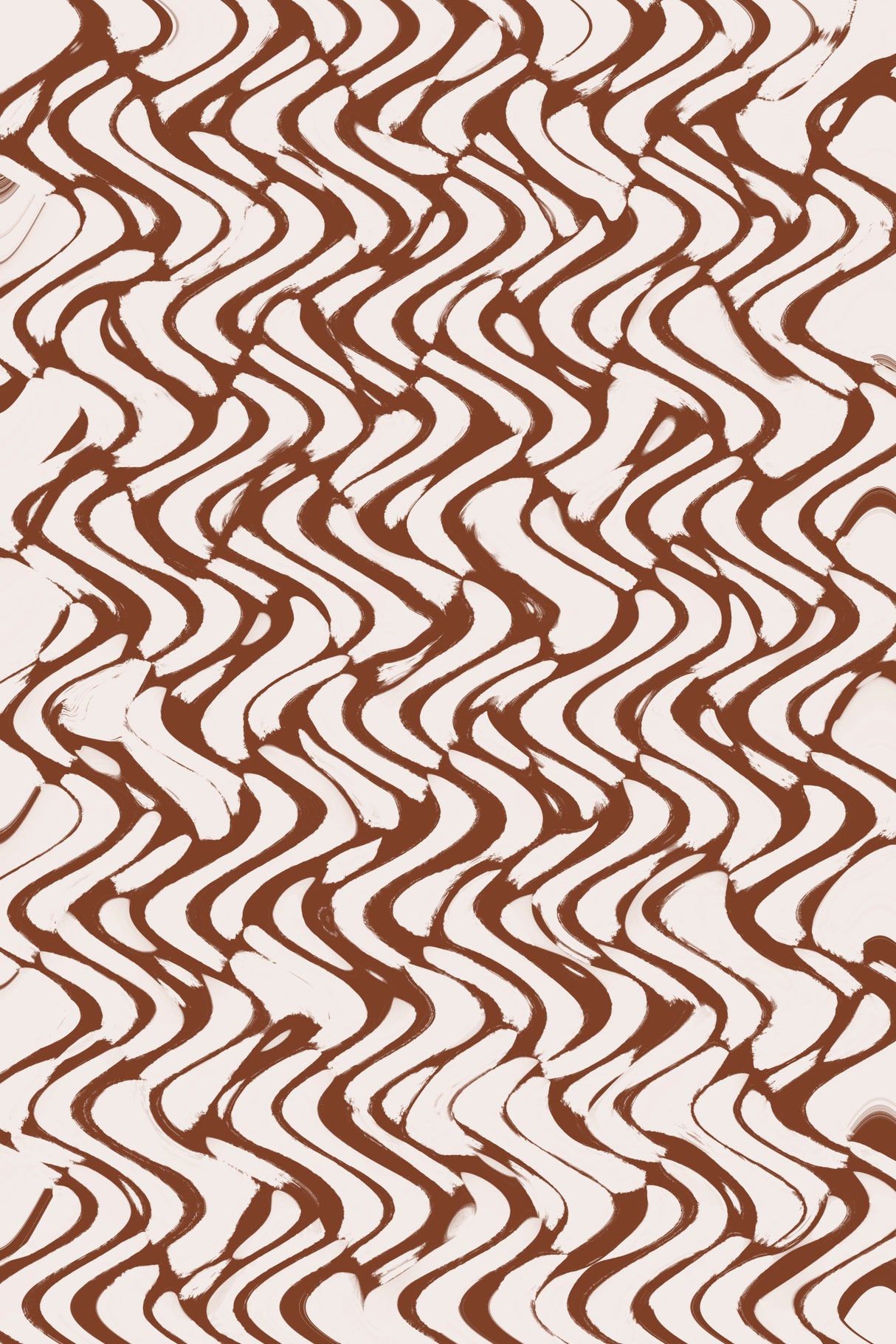 Beige Wavey Zig Zag Pattern Poster och Canvastavla