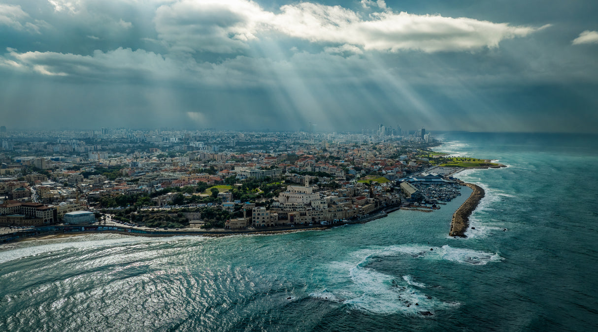 Jaffa port aerial view Poster och Canvastavla