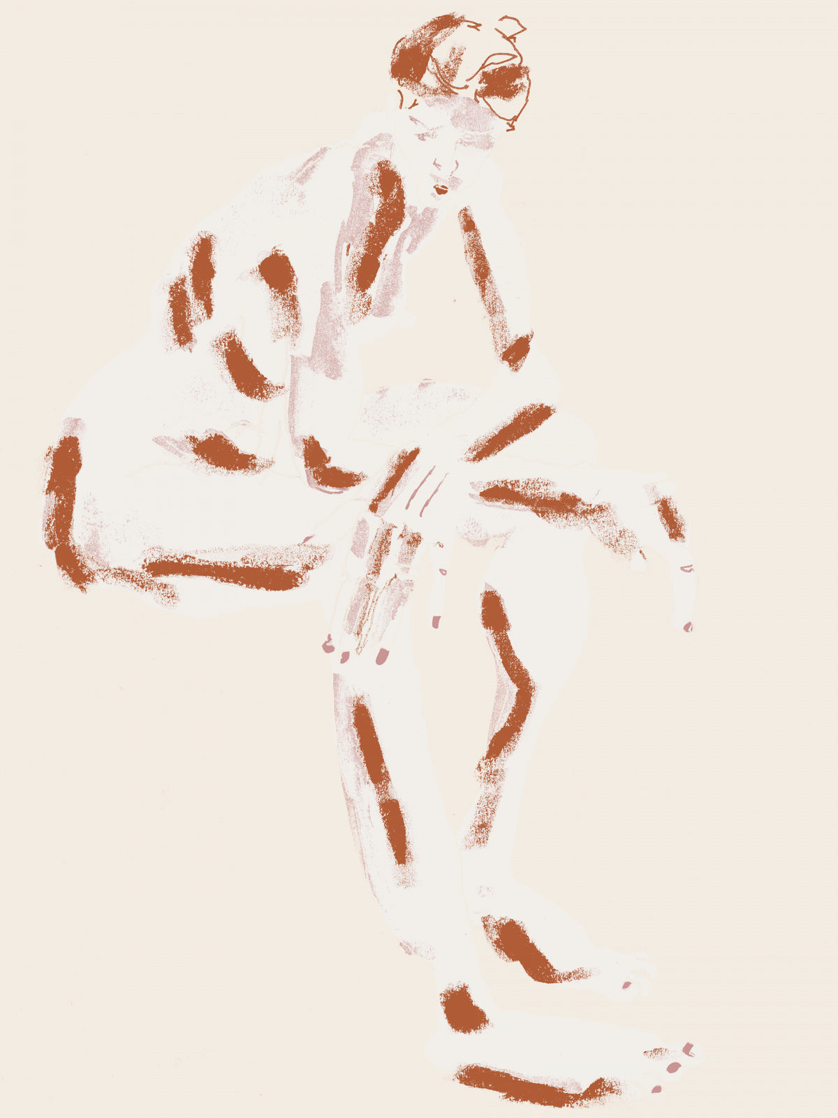 Seated Nude With Crossed Arms Poster och Canvastavla