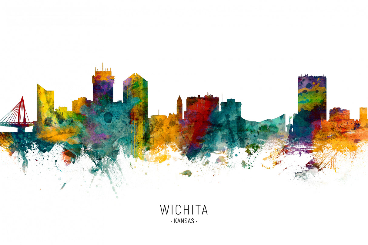 Wichita Kansas Skyline Poster och Canvastavla
