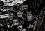 Rohingya refugee family in a rickshaw - Bangladesh Poster och Canvastavla