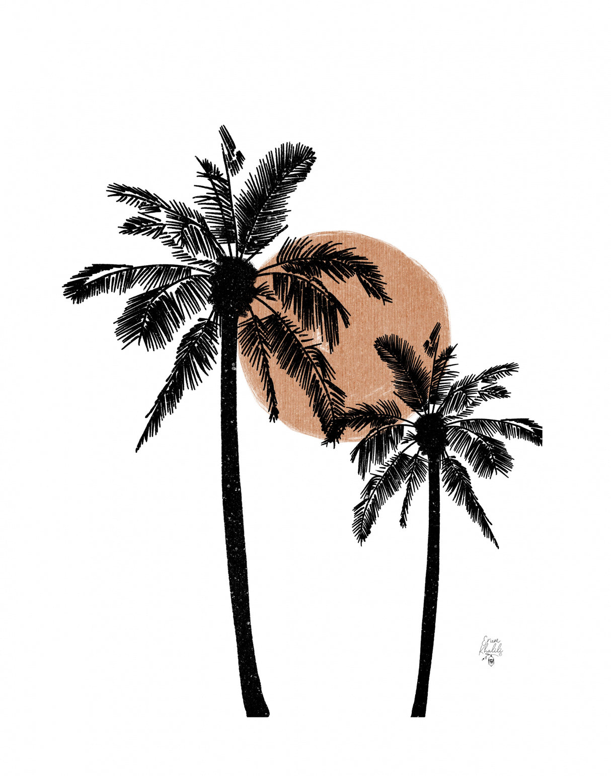 White Background Palm Trees Erum Khalili.png Poster och Canvastavla