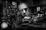 Mr. Domenico, the watchmaker, to work with complicated mechanisms Poster och Canvastavla