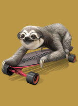 sloth on skateboard Poster och Canvastavla