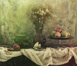 Still life with a Figures and Fruits Poster och Canvastavla