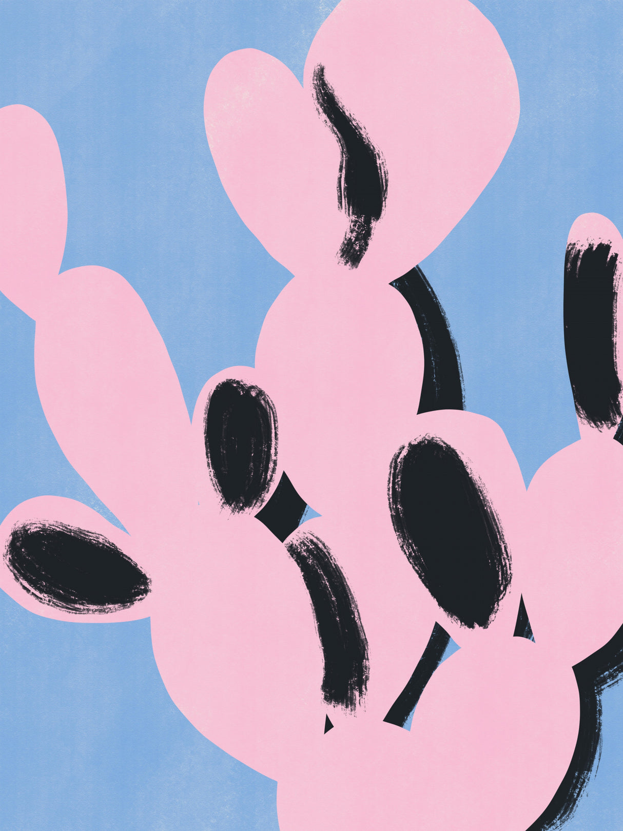 Pink Cactus Silhouette Poster och Canvastavla