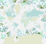 Marie world map with greenery Poster och Canvastavla