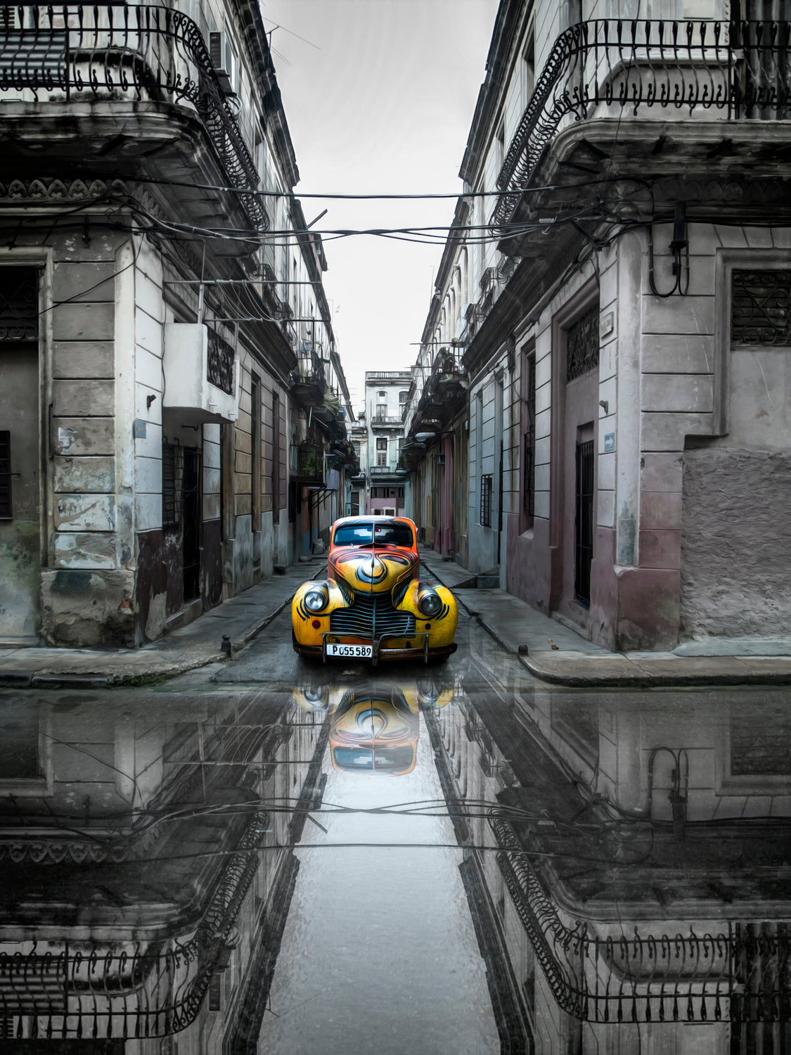 Classic old car in Havana, Cuba Poster och Canvastavla