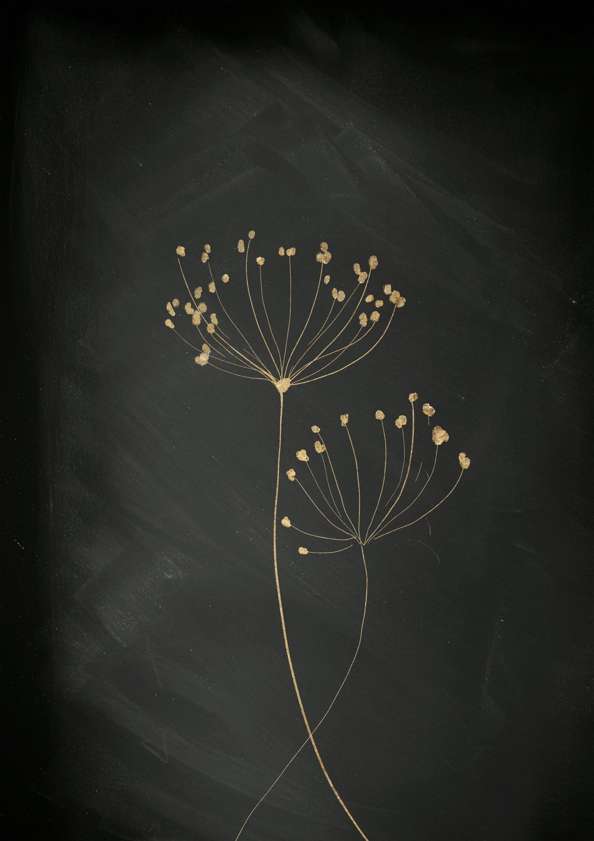 Black Gold Botanical No 2 Poster och Canvastavla