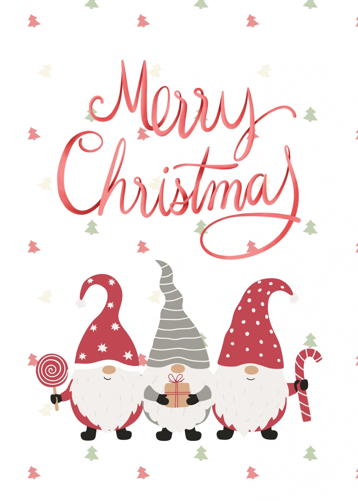 Merry Christmas Gnomes Poster och Canvastavla