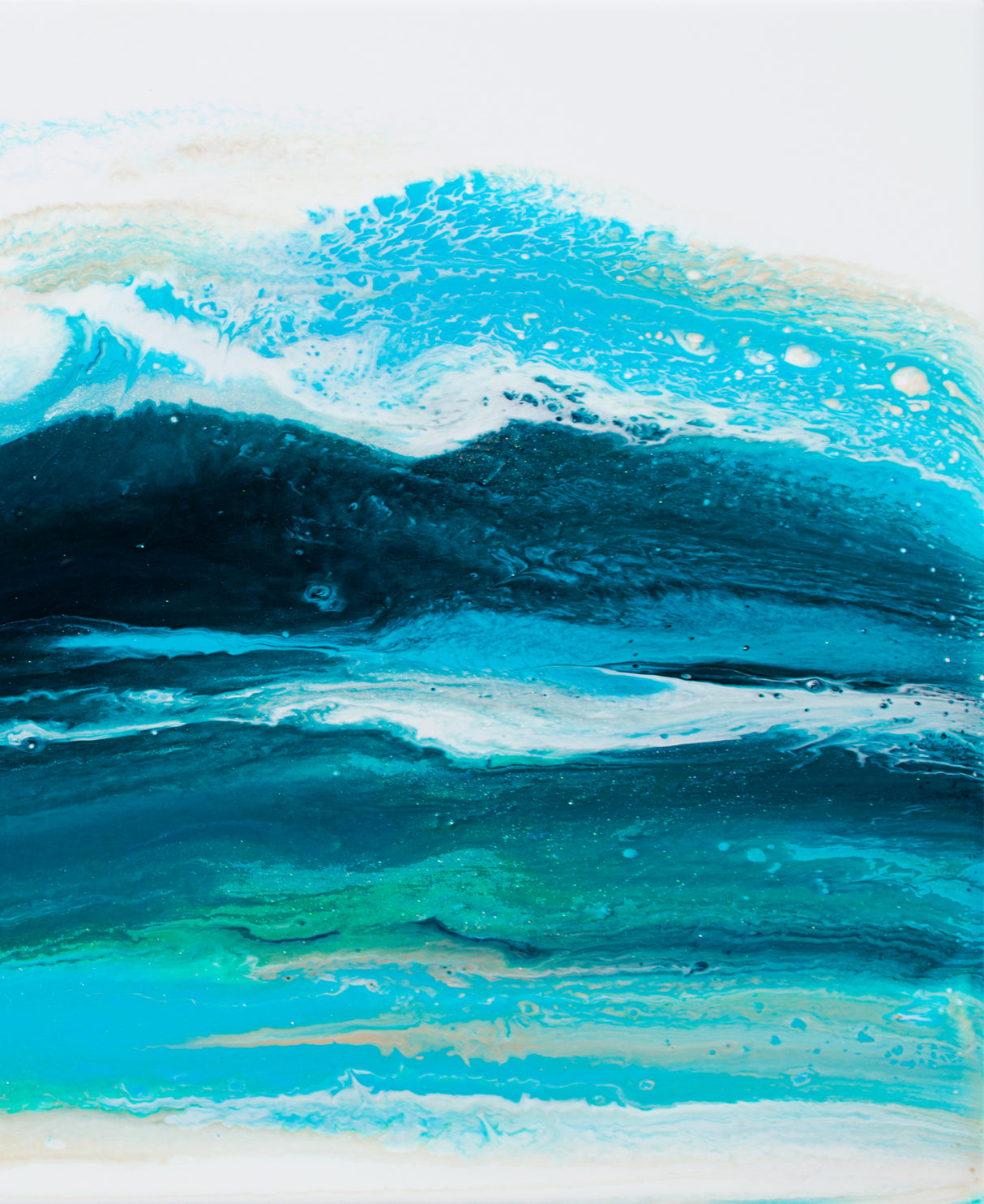 Teal Wave 1 Poster och Canvastavla