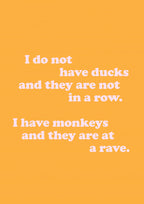 Monkeys At A Rave (Yellow) Poster och Canvastavla