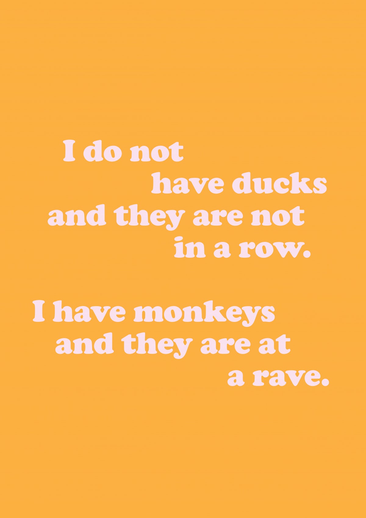 Monkeys At A Rave (Yellow) Poster och Canvastavla