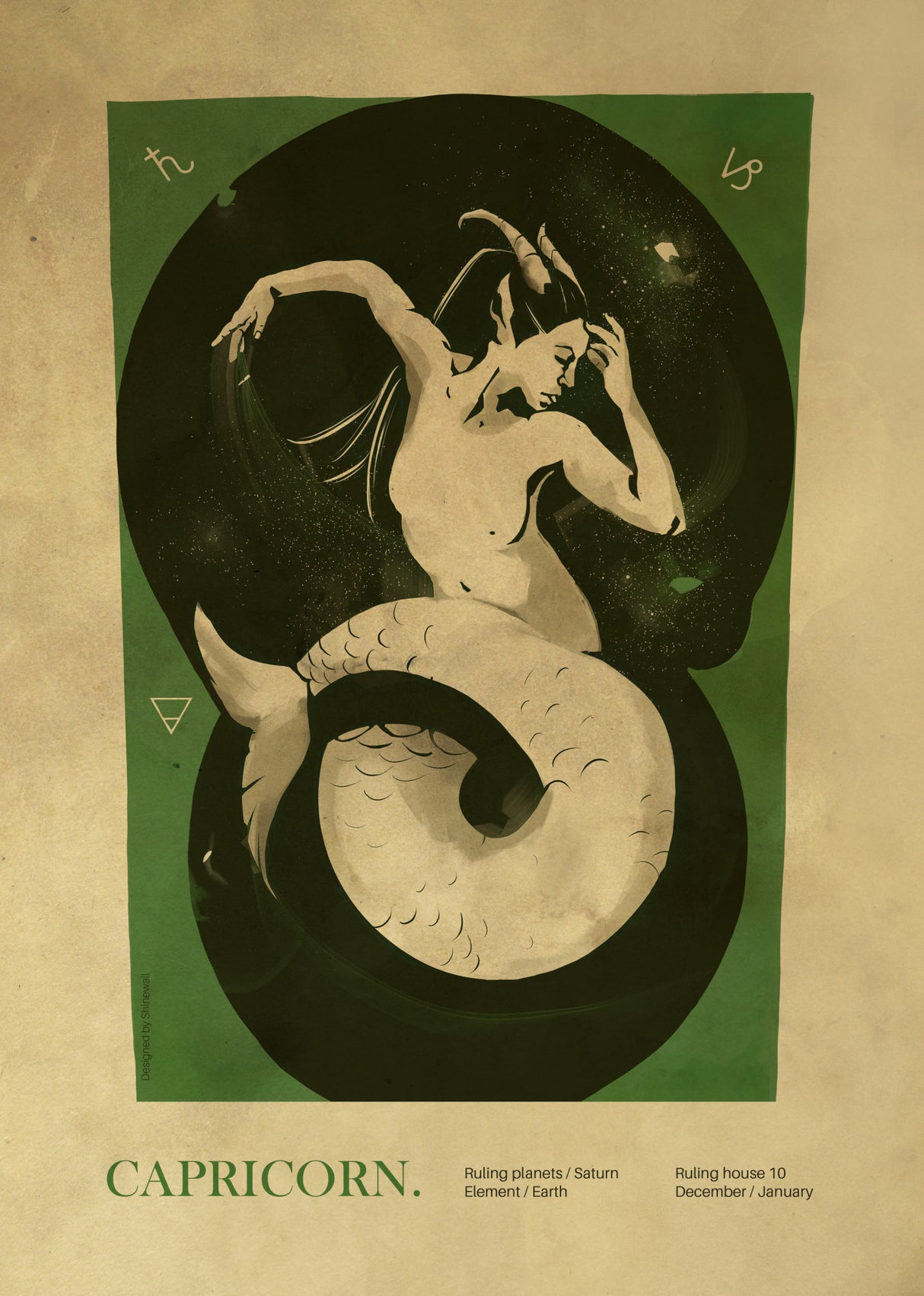 Capricorn print Poster och Canvastavla