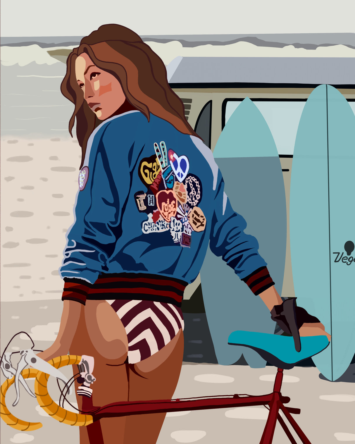 Bike 4x5 Print By Bohonewart Poster och Canvastavla
