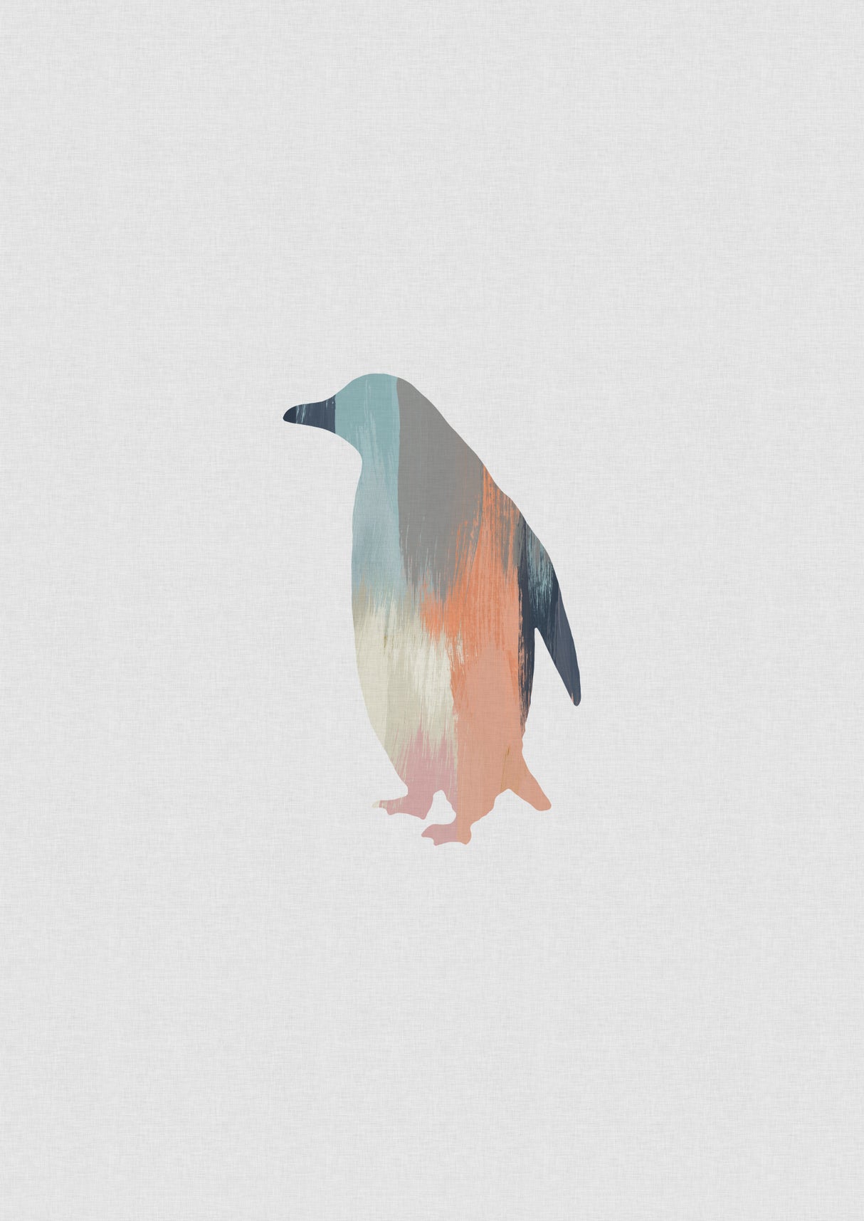 Pastel Penguin Poster och Canvastavla
