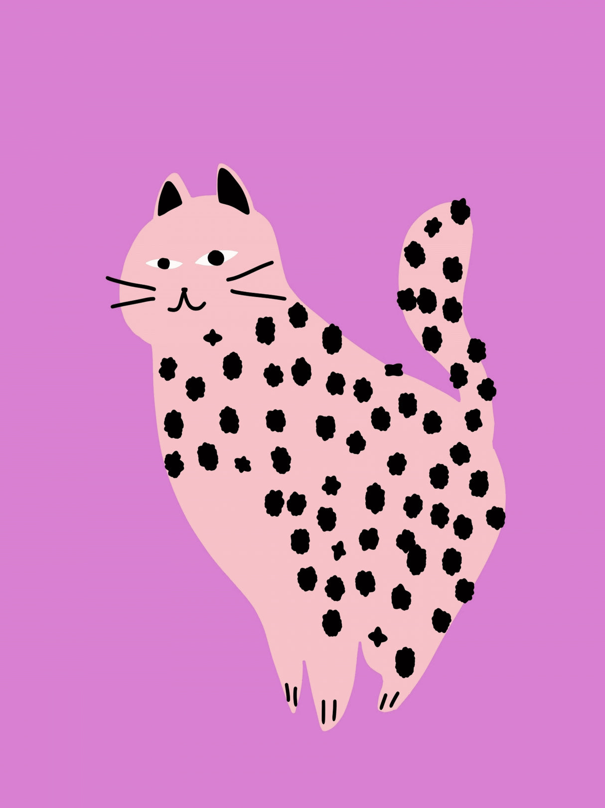 Cute Pink Cat Poster och Canvastavla