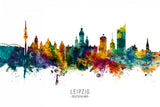 Leipzig Germany Skyline Poster och Canvastavla