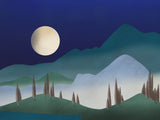 Glowing Mist Under the Moonlight Poster och Canvastavla