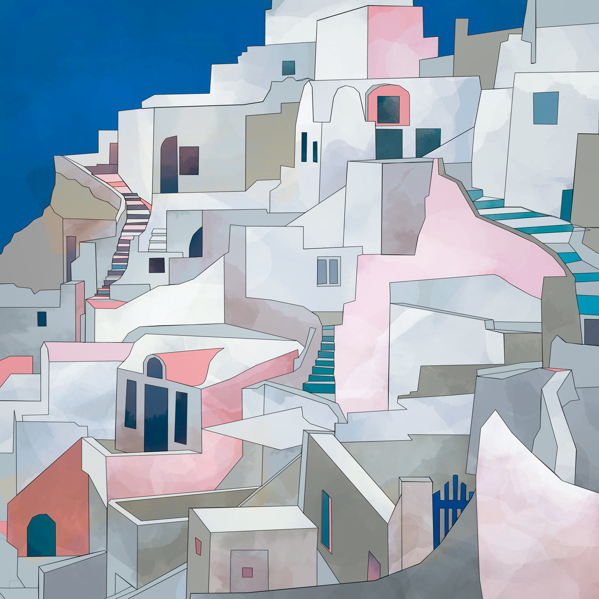 Santorini7x7 Poster och Canvastavla