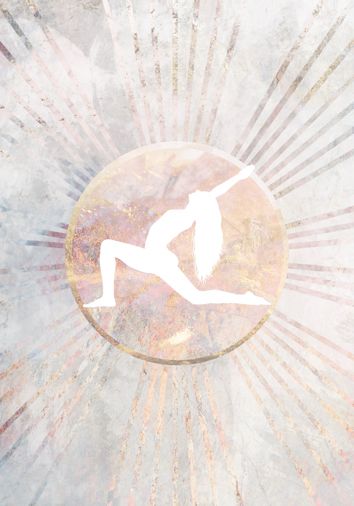 Sun Boho Yoga Marble 3 Poster och Canvastavla
