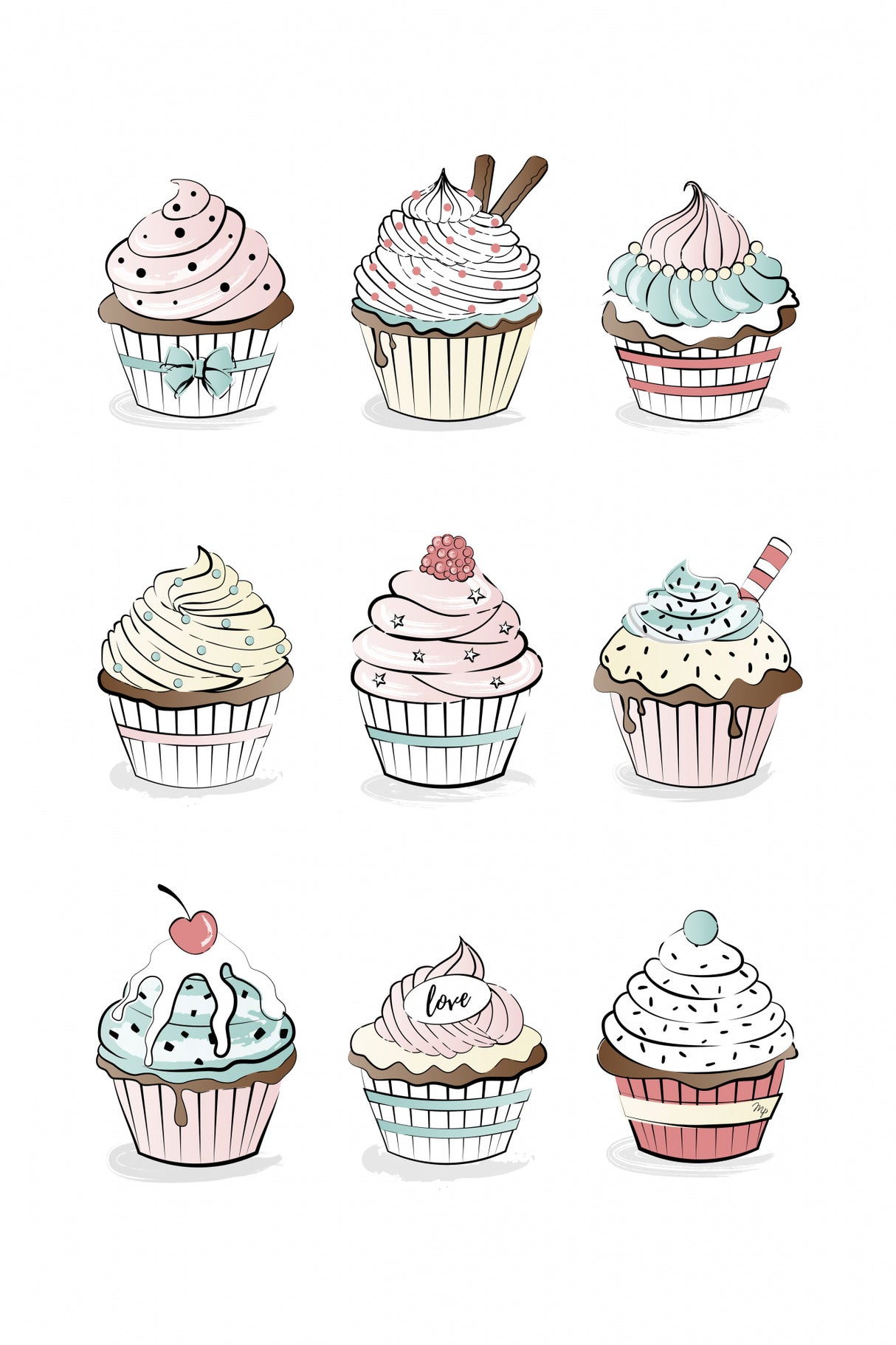 Cupcakes Poster och Canvastavla