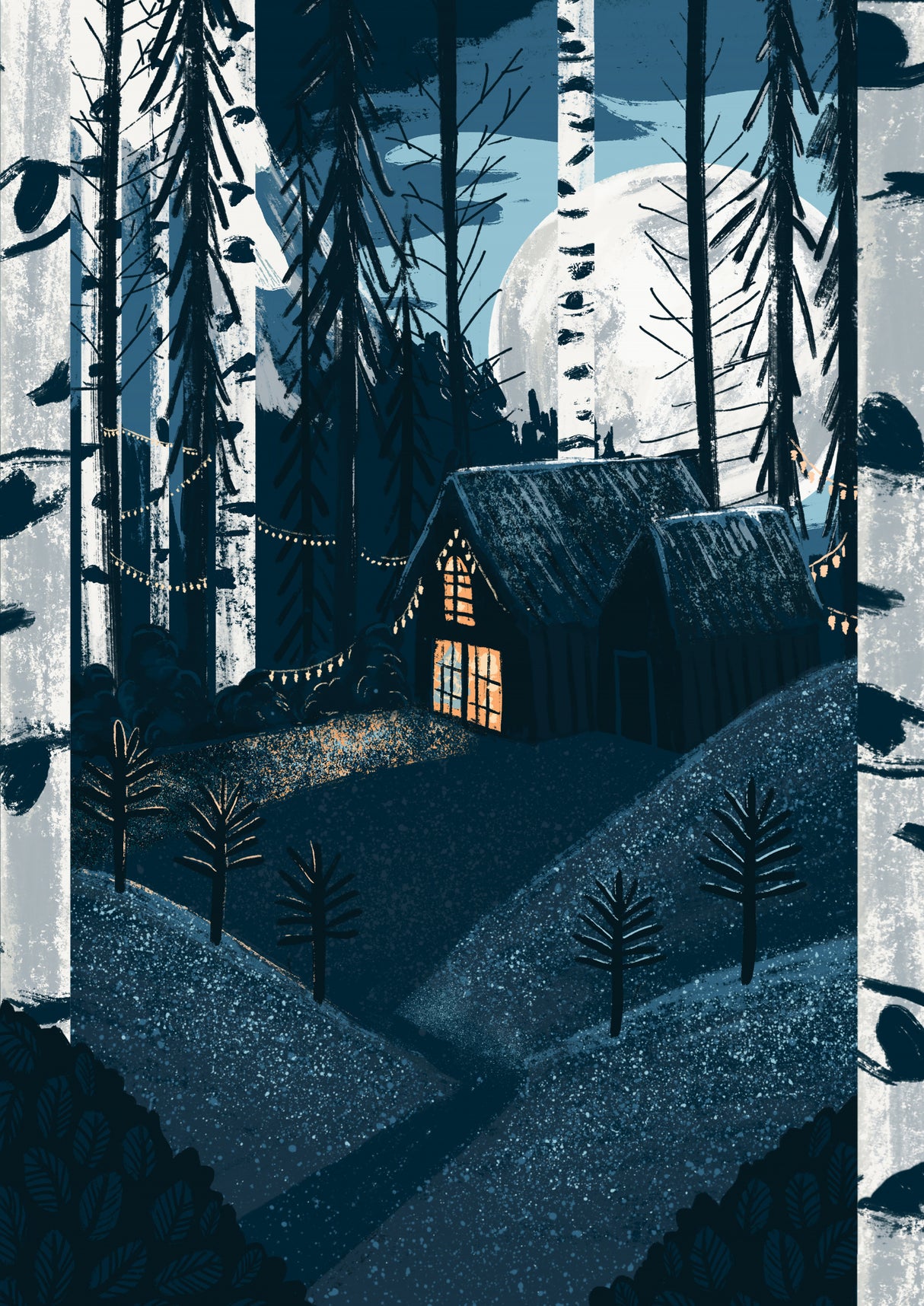 Christmas Cabin Poster och Canvastavla