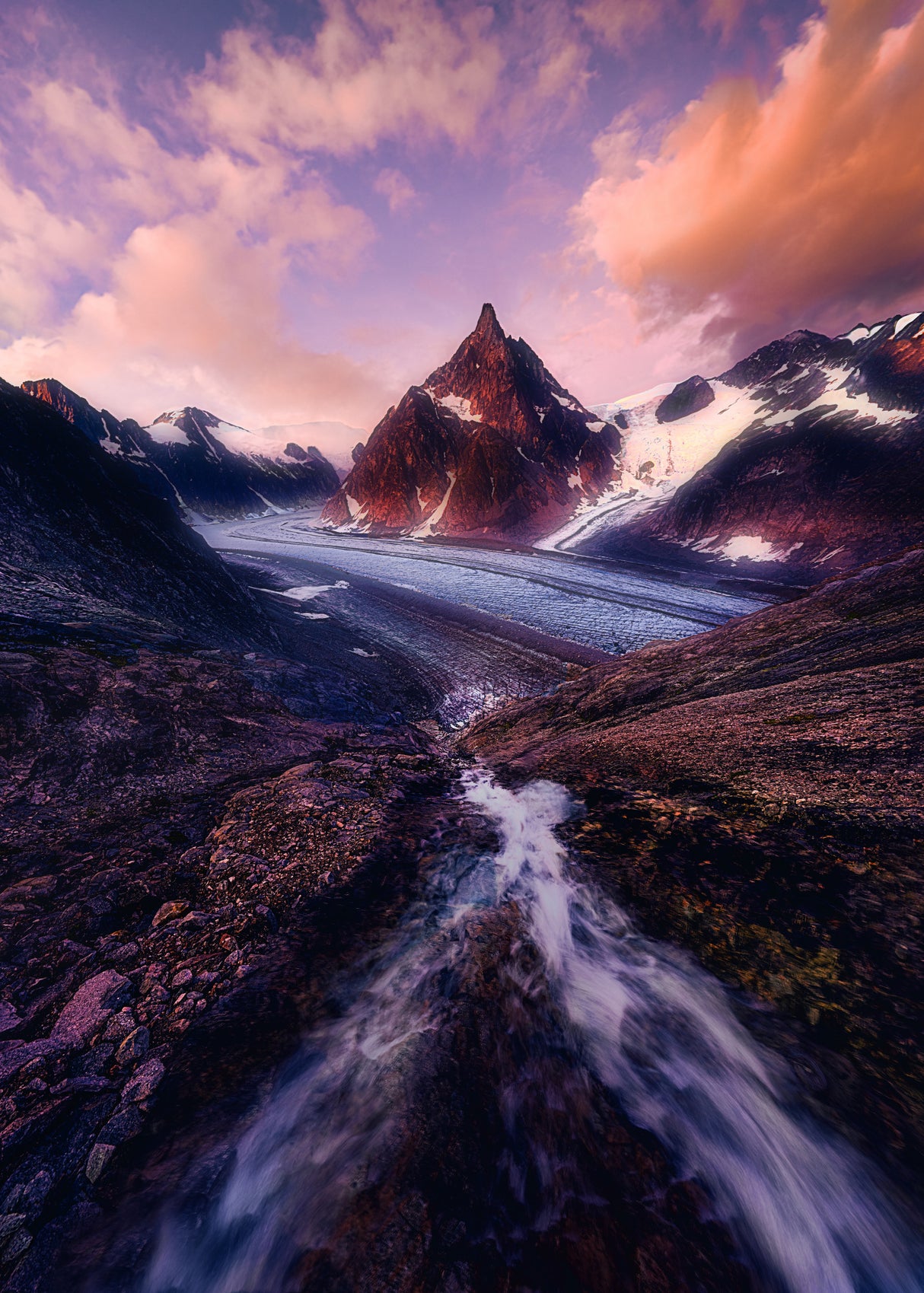 EPIC Sunset in Glacier Poster och Canvastavla