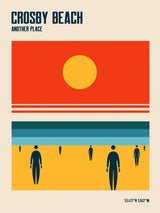 Crosby Beach Iron Men Liverpool Merseyside Poster och Canvastavla