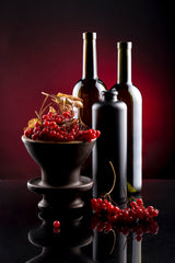 Red viburnum. Hypertonic still life. Poster och Canvastavla