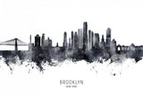 Brooklyn New York Skyline Poster och Canvastavla