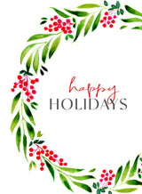 Happy holidays watercolor wreath Poster och Canvastavla