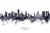 Honolulu Hawaii Skyline Poster och Canvastavla
