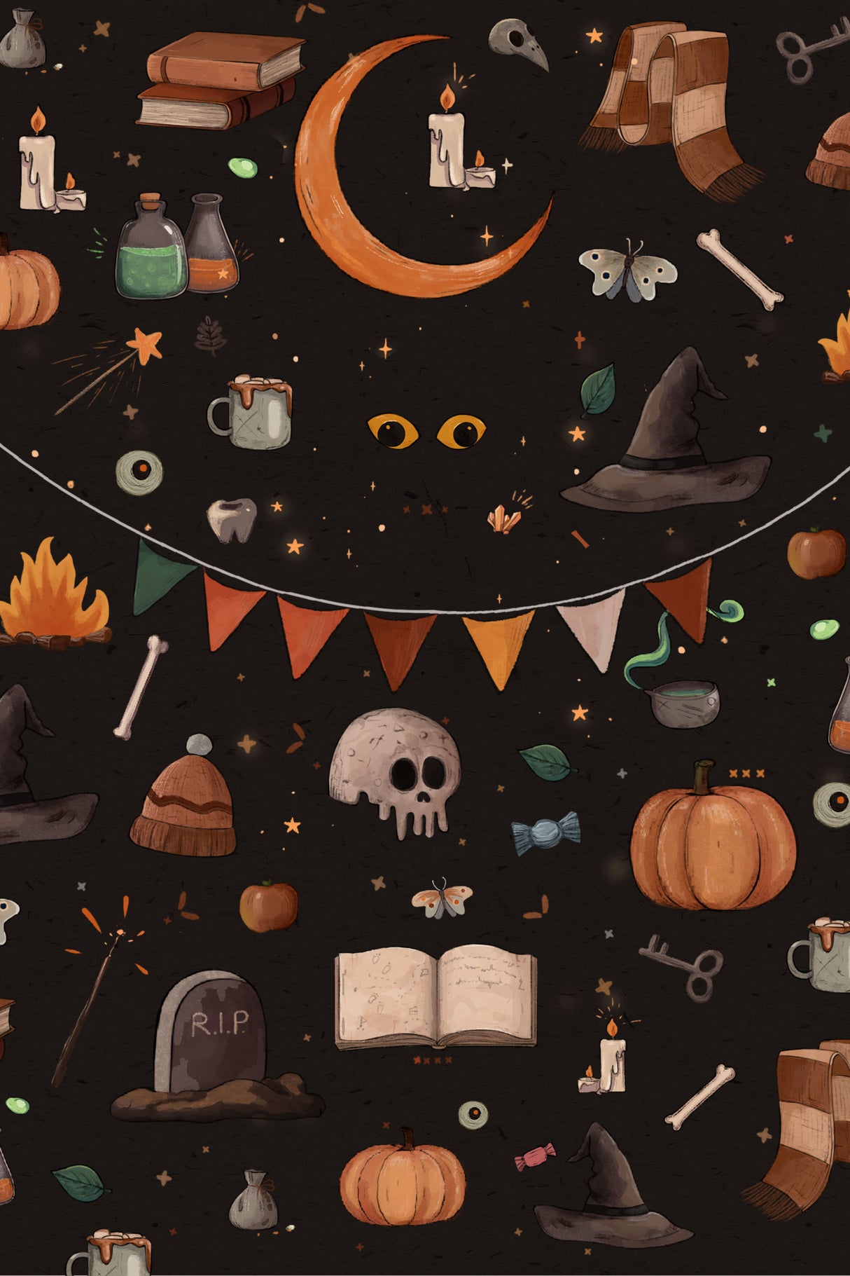 Halloween Theme Poster och Canvastavla