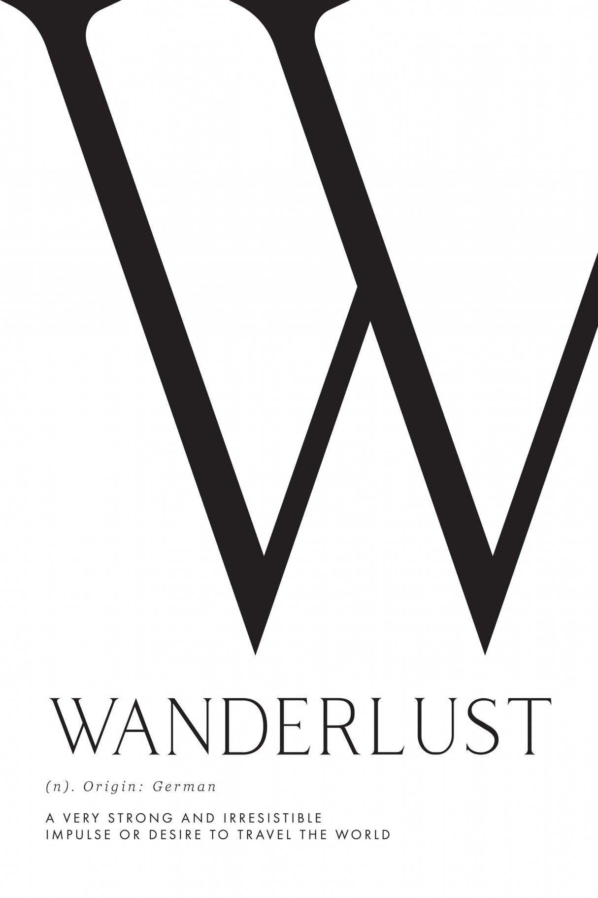 Wanderlust definition typography art Poster och Canvastavla