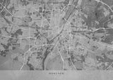 Gray vintage map of Munich Germany Poster och Canvastavla