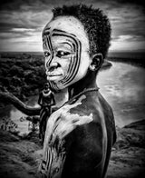 A boy of the Karo tribe. Omo Valley (Ethiopia). Poster och Canvastavla