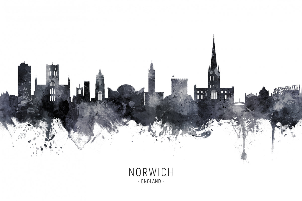 Norwich England Skyline Poster och Canvastavla